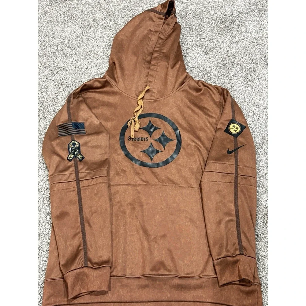 Nike Sweatshirt Size XL Pittsburgh Steelers Salute to Service Brown Hoodie 2023